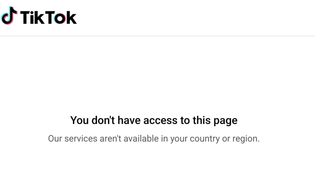 Tiktok apk image that its not availble in india