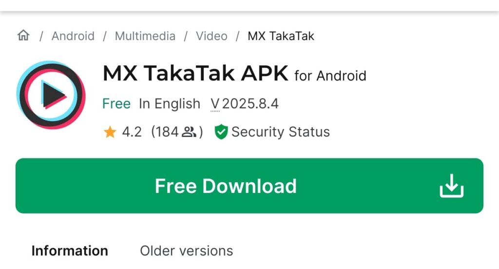 mx takatak app image